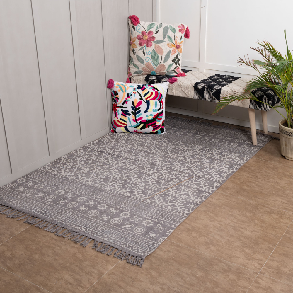 GOGAI - Hand Block Printed Cotton Rug