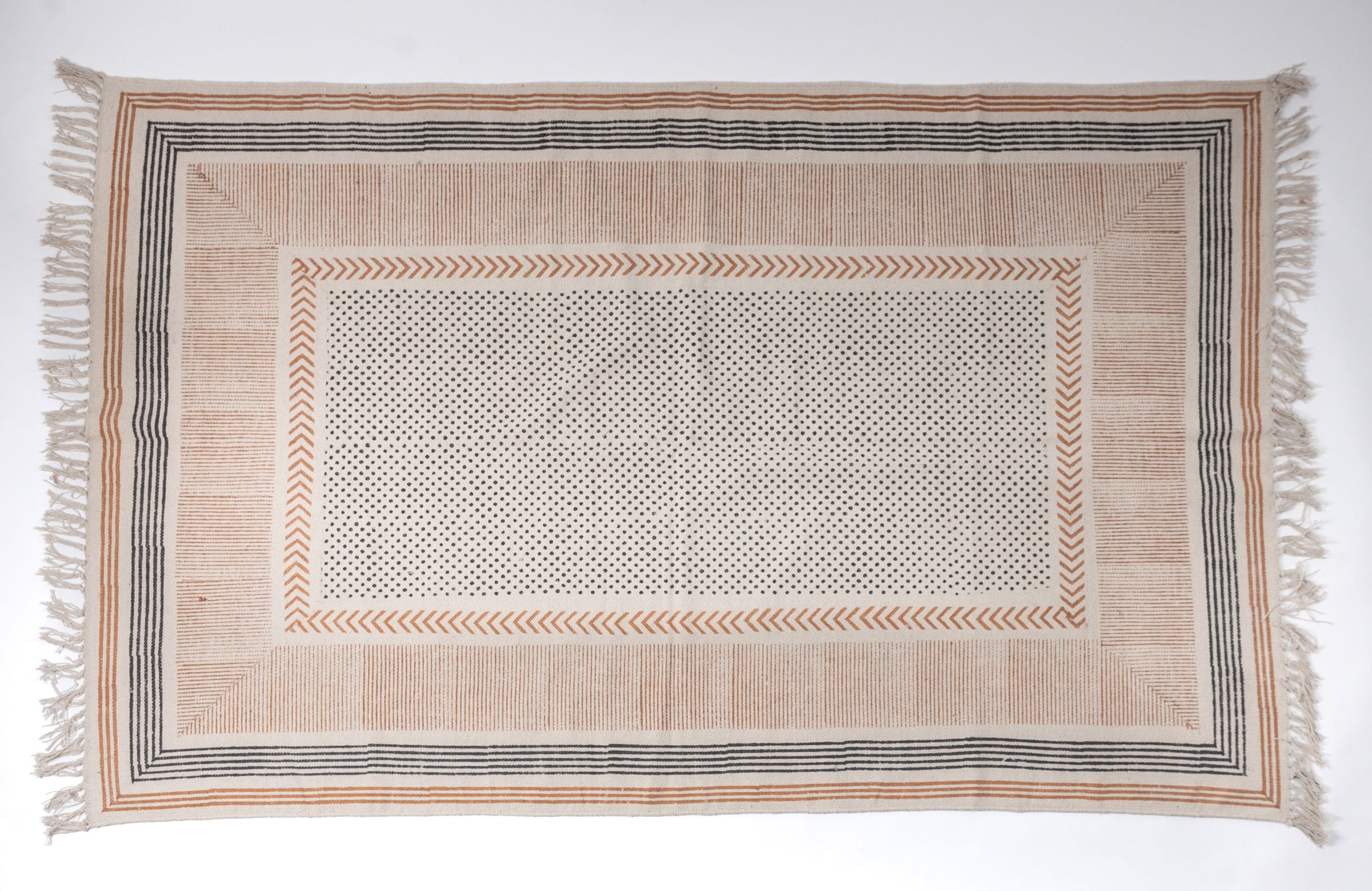 ERZIN - Hand Block Printed Cotton Rug
