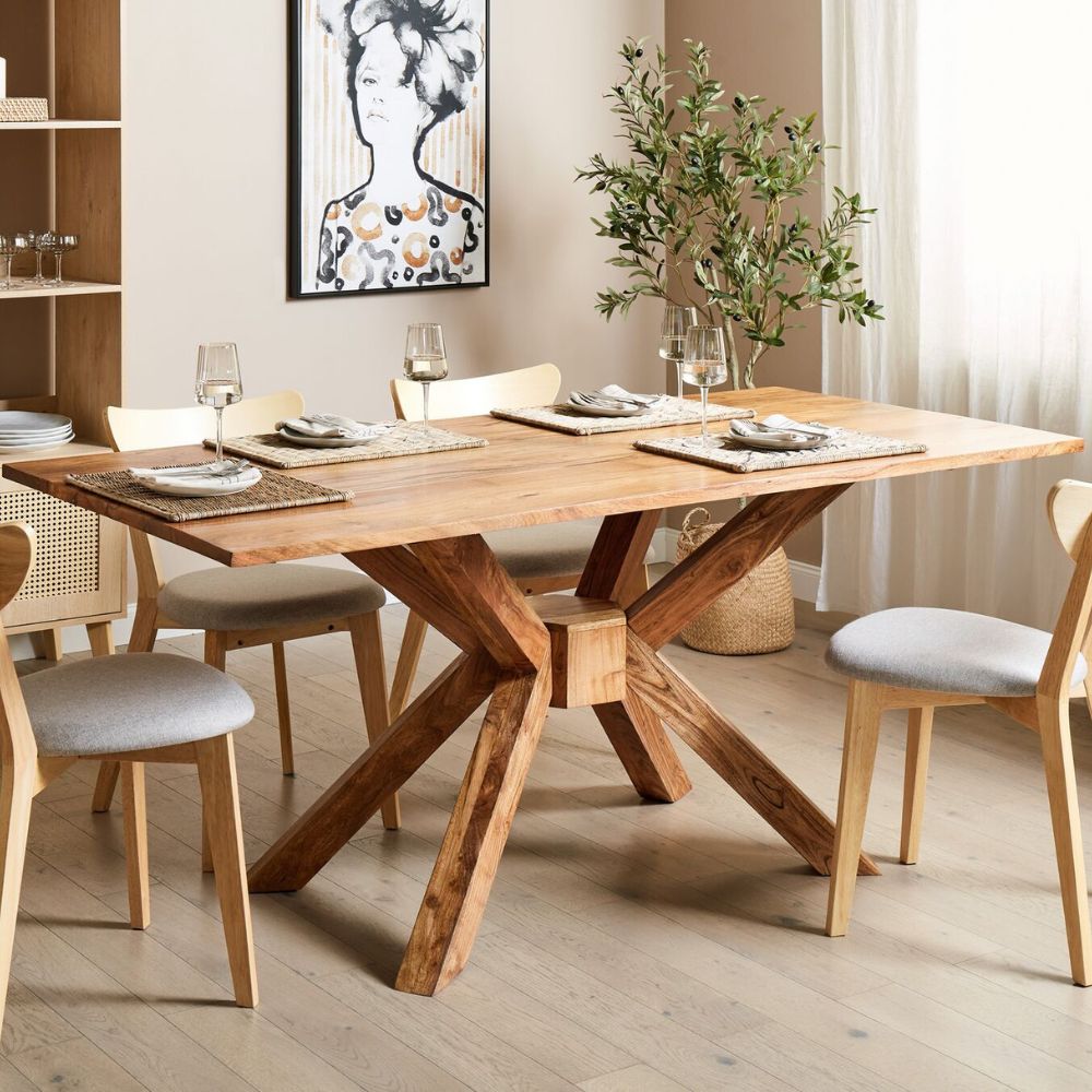 Acacia Wood Dining Table 180 x 90 cm Light Hayes